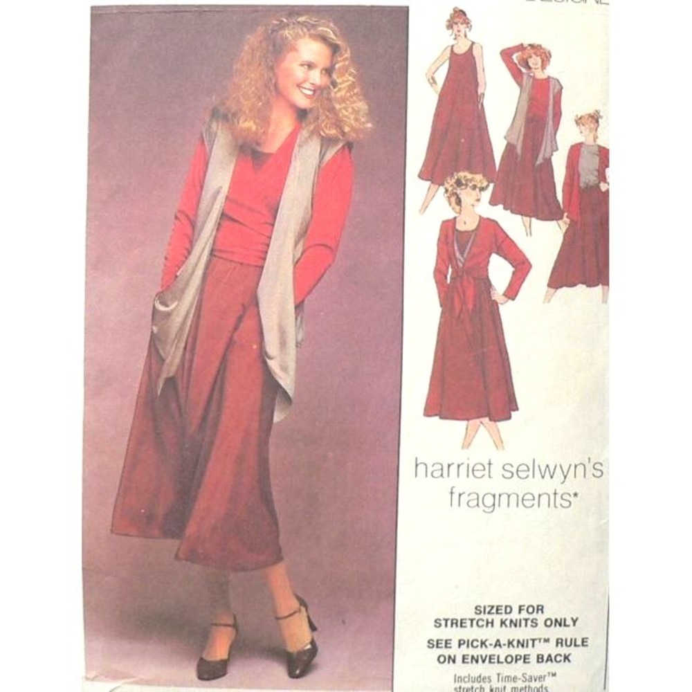 Vintage‎ Simplicity Sewing Pattern #8647 Pullover Dress & Wrap Tops Size 10 Cut